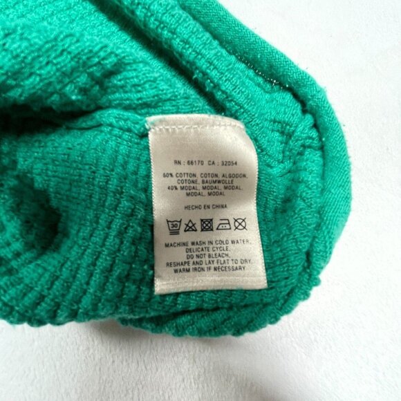 Anthropologie Sparrow Womens Green Waffle Knit Hoodie Pullover Sweater Large - Picture 4 of 8